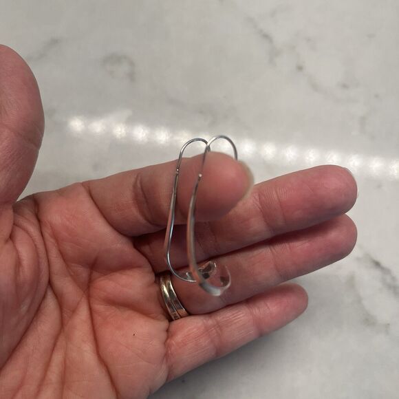 Sterling Silver 925 Hook Earrings Fish Hook Shape/style - Picture 4 of 7